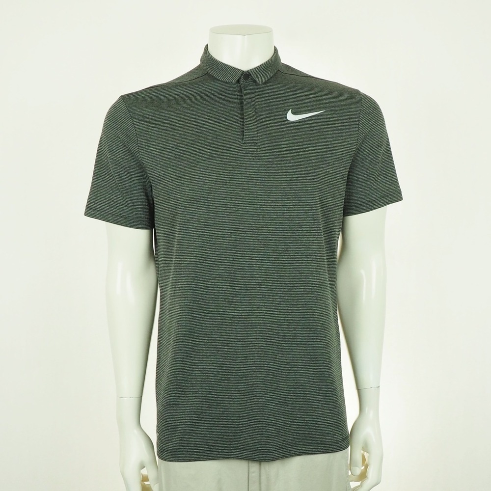Nike Golf AeroReact Polo Shirt Mens Medium Olive Green Snap Performance Blend